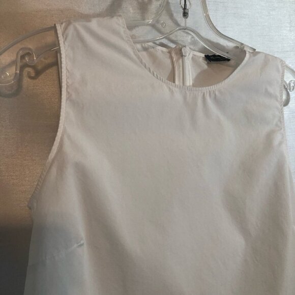Massimo Dutti Sleeveless White Cotton Asymmetrical Top  Ladies Xsm - Picture 5 of 14